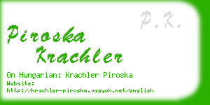 piroska krachler business card